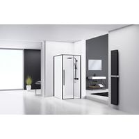 Душевой уголок Rea Solar 90x90 (черный/прозрачное стекло) - фото2