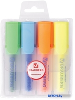 Текстовыделитель BRAUBERG Fluo 150403 (4 шт) - фото