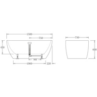 Ванна BelBagno BB70 150x75 - фото2