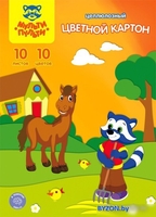 Набор цветного картона Мульти-пульти Приключения Енота КЦ10-10ц_13981 (10 цв) - фото