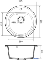 Кухонная мойка GranFest Rondo 510 (песочный) - фото2