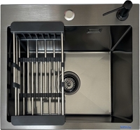 Кухонная мойка Blantek LS-5050HN Honeycomb Nano black (набор) - фото