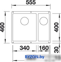 Кухонная мойка Blanco Subline 340/160-U (левая, алюметаллик) - фото2, картинка2 Кухонная мойка Blanco Subline 340/160-U (левая, алюметаллик) - фото2