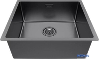Кухонная мойка Paulmark Lassan 49 UNI LA49-GM (черный/вороненая сталь) - фото2