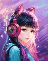 Алмазная мозаика Феникс+ Девочка в наушниках 70790 - фото