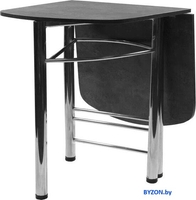 Кухонный стол ВВР Пристенный (камень темный/хром, ЛДСП) - фото