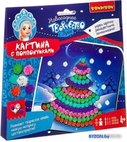 Набор для создания поделок/игрушек Bondibon Картина с помпончиками. Елочка ВВ3016 - фото2