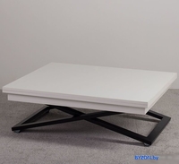 Стол-трансформер Levmar Cross D78/S53 (белый/черные опоры) - фото