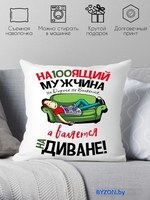 Декоративная подушка Print Style Настоящий мужчина на дороге не валяется 40x40plat41 - фото, картинка Декоративная подушка Print Style Настоящий мужчина на дороге не валяется 40x40plat41 - фото