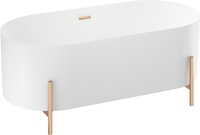 Ванна Wellsee FR.Euphoria 2.0 166x77 235501004 (отдельностоящая ванна белый глянец, экран, ножки золото, сифон-автомат золото) - фото2