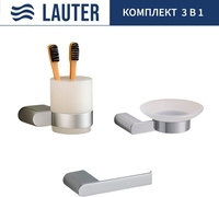 Набор аксессуаров для ванной Lauter 21SH1061 + 21SH1051 + 21SH1101 (Chrome, 3 предмета) - фото