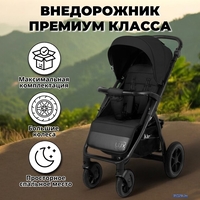 Коляска прогулочная «книга» Bubago Model Cross City Lux BG 168-1 (черный) - фото2