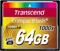 Карта памяти Transcend 1000x CompactFlash Ultimate 64GB (TS64GCF1000) - фото