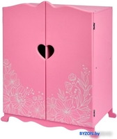 Шкаф для кукол Leader Toys Diamond Princess c дизайнерским цветочным принтом 72419 (розовый) - фото