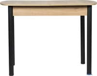 Кухонный стол ВВР Раздвижной (дуб крафт золотой/черный прямой, ЛДСП) - фото2