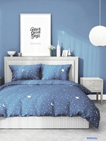 Постельное белье Samsara Звездное небо на синем фоне Дуэт 320-17 (бязь) - фото