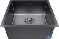 Кухонная мойка Paulmark Lassan 44 UNI LA44-GM (черный/вороненая сталь) - фото2