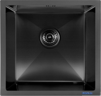 Кухонная мойка ARFEKA ECO AR 450*450 BLACK PVD NANO DECOR MILLET GRAINS - фото