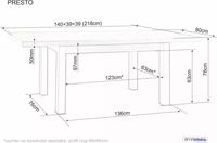 Кухонный стол Signal Presto 140-218/80 (кашемир/дуб кремона) - фото2