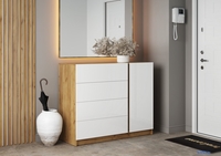 Комод МК Стиль Бостон КМ-001 МДФ (дуб крафт золотой /глянцевый белый) - фото, картинка Комод МК Стиль Бостон КМ-001 МДФ (дуб крафт золотой /глянцевый белый) - фото