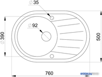 Кухонная мойка Granula 7601 (бежевый) - фото2