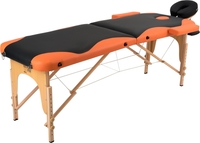 Массажный стол Atlas Sport складной 2-с деревянный 70 см (черно-оранжевый) - фото