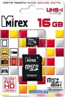 Карта памяти Mirex microSDHC UHS-I (Class 10) 16GB + адаптер [13613-ADSUHS16] - фото2