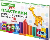 Пластилин восковой BRAUBERG Kids 106497 (18 цв) - фото