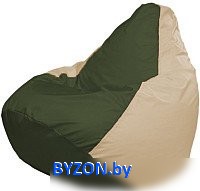 Кресло-мешок Flagman Груша Мега XXXL Г3.1-54 (темно-оливковый/светло-бежевый) - фото, картинка Кресло-мешок Flagman Груша Мега XXXL Г3.1-54 (темно-оливковый/светло-бежевый) - фото
