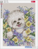 Алмазная мозаика Феникс+ Болонка в цветах 62388 - фото2, картинка2 Алмазная мозаика Феникс+ Болонка в цветах 62388 - фото2