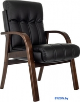 Офисный стул Бюрократ T-9932W-CF-Eco (черный, экокожа) - фото