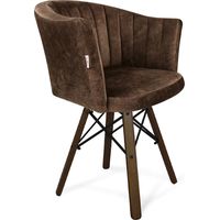 Стул с подлокотниками Sheffilton SHT-ST42-1/S70 (кофейный трюфель/темный орех/черный) - фото