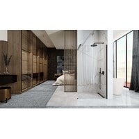 Душевая стенка Rea Aero 100 (черный/прозрачное стекло) - фото2