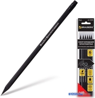 Набор простых карандашей BRAUBERG Black jack 180608 (6 шт.) - фото2