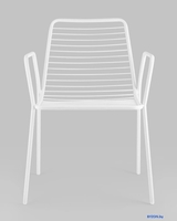 Стул Stool Group Дели с подлокотниками LV-107-9016 (металл белый) - фото2, картинка2 Стул Stool Group Дели с подлокотниками LV-107-9016 (металл белый) - фото2