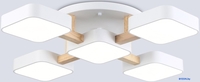 Подвесная люстра Ambrella FL4881/5 WH/WD (белый/дерево) - фото, картинка Подвесная люстра Ambrella FL4881/5 WH/WD (белый/дерево) - фото