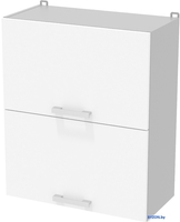 Шкаф навесной Интерлиния Компо ВШ60-720-2дг (белый платинум) - фото