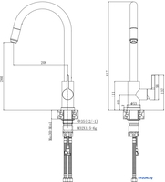 Смеситель Voda Vessel VSL519G - фото2, картинка2 Смеситель Voda Vessel VSL519G - фото2