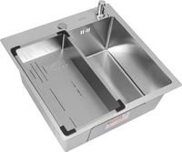 Кухонная мойка ARFEKA Eco AR мойка 500*500, коландер G, дозатор Satin - фото2
