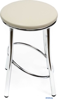 Табурет ВВР Сфера (ваниль/хром, экокожа) - фото2