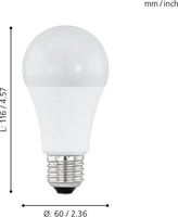 Светодиодная лампочка Eglo 11847 SENSOR А60 10W (E27) O60 2700K 806lm - фото2