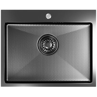 Кухонная мойка Mixline Pro 552935 (черный графит, с сифоном) - фото