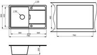 Кухонная мойка Granula 7804 (шварц) - фото2
