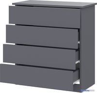 Комод Mio Tesoro КМ 4 (графит серый) - фото2, картинка2 Комод Mio Tesoro КМ 4 (графит серый) - фото2