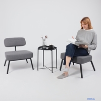 Интерьерное кресло AksHome Aspen (серая рогожка BJORN 13/черный) - фото2, картинка2 Интерьерное кресло AksHome Aspen (серая рогожка BJORN 13/черный) - фото2