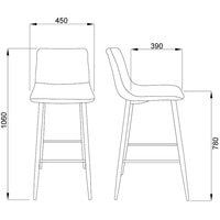 Стул AksHome Stella (синий велюр HLR64/черный) - фото2