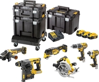 DeWalt DCK685P3T (болгарка, перфоратор, циркулярка, шуруповерт, винтоверт, реноватор, 3 АКБ, кейс) - фото