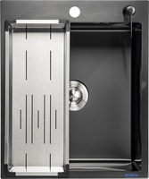 Кухонная мойка Saniteco 5060 PVD (с сифоном, дозатором и коландером) - фото2