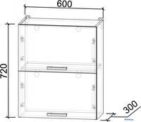 Шкаф навесной Интерлиния Компо ВШ60-720-2дг (персидский жемчуг) - фото2