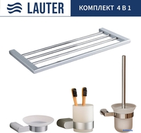 Набор аксессуаров для ванной Lauter 21SH1061 + 21SH1051 + 21SH1151 + 21SH1111 (Chrome, 4 предмета) - фото
